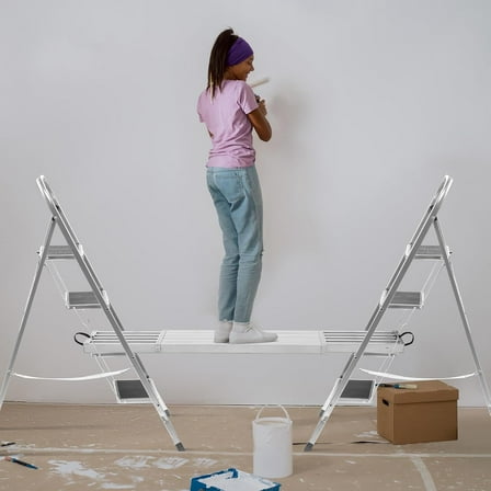 Historyli 8-13FT Telescoping Plank,440Lbs Capacity,Aluminum Extension Scaffolding Plank with Skid-Proof Platform Scaffold Ladder Accessory,Telescopic