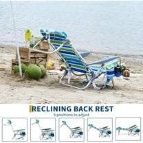 Historyli Backpack Beach Chair, Portable Lightweight Folding, with 5 Reclining Positions, 300LBS Capacity