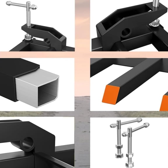 Historyli Clamp On Debris Forks, 7 Fork 68 Inch, for Tractor Bucket, 4000 LBS Heavy Duty, Black