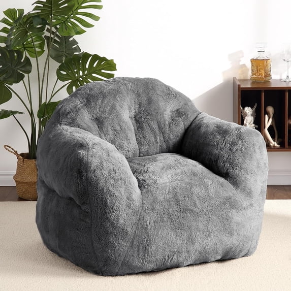 Historyli Compact Bean Bag Chair for Adults, Space-Saving Lounge Chair with Ergonomic Backrest & Wide Armrest, High Density Foam Filler, for Apartment