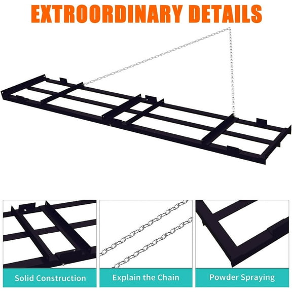 Historyli Drag Harrow for ATV, Tractor & UTV, Heavy Duty Tow Behind Driveway Grader, 4FT, Green
