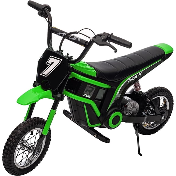 Historyli Electric Motorcycle, Rear Suspension, Electric Dirt Bike for Ages 3-10,350W -Up to 14.29MPH, 2-Speed Modes Motorcycle , Max Weight 135 Lbs.Seat Height 18.3",Green 7