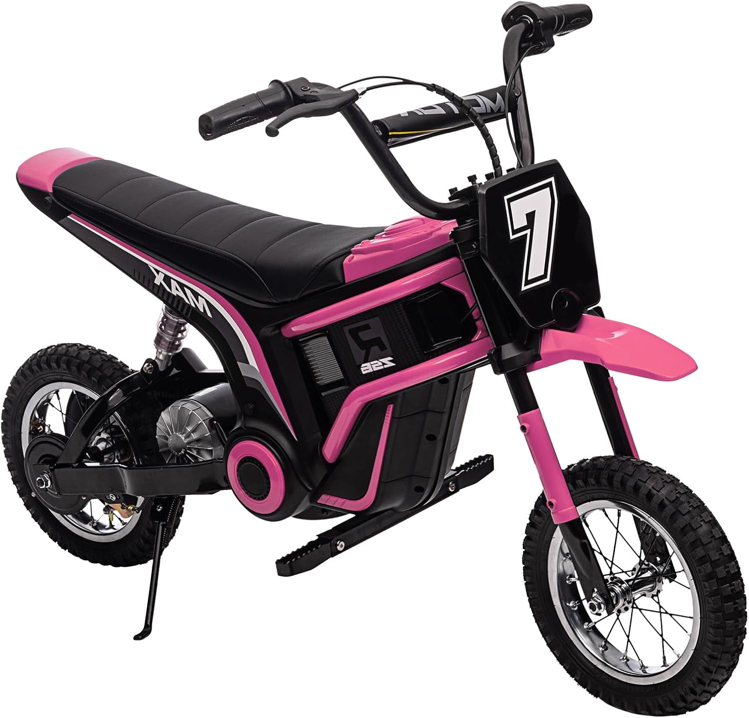 Historyli Electric Motorcycle, Rear Suspension, Electric Dirt Bike for Ages 3-10,350W -Up to 14.29MPH, 2-Speed Modes Motorcycle , Max Weight 135 Lbs.Seat Height 18.3",Pink 7