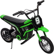 Historyli Electric Motorcycle, Rear Suspension, Electric Dirt Bike for Ages 3-10,350W -Up to 14.29MPH, 2-Speed Modes Motorcycle , Max Weight 135 Lbs.Seat Height 18.3",Green 9