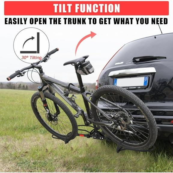 Historyli Fat Tire Bike Rack for 2 Bikes,180Lbs Foldable Platform Carrier,Ebike Hitch Rack with 2-Inch Hitch,Fits SUV,Truck,RV,Black