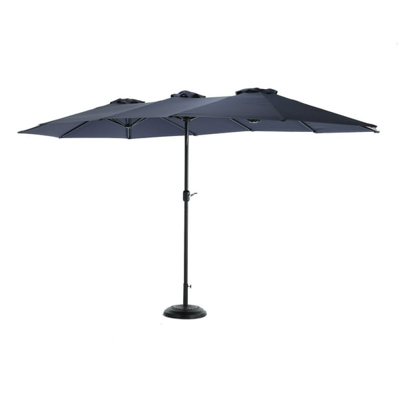 Historyli Go5H 14.8 Ft Rectangular Double Sided Patio Umbrella Rust-Resistant Frame With Crank For Swimming Pool Garden Courtyard