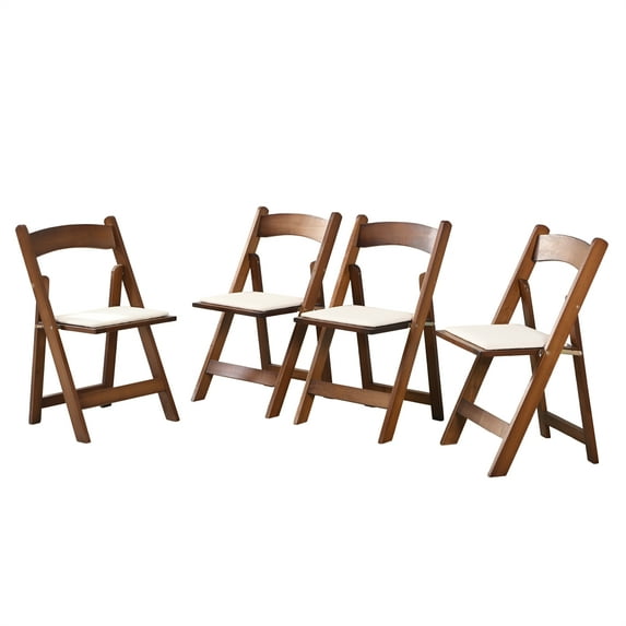 Historyli Go5H 4 Pack Folding Chair, Padded Foldable Chair With Solid Wood Frame, Padded Cushion, Space Saving Upholstered Folding Chair,For Picnic,restaurant