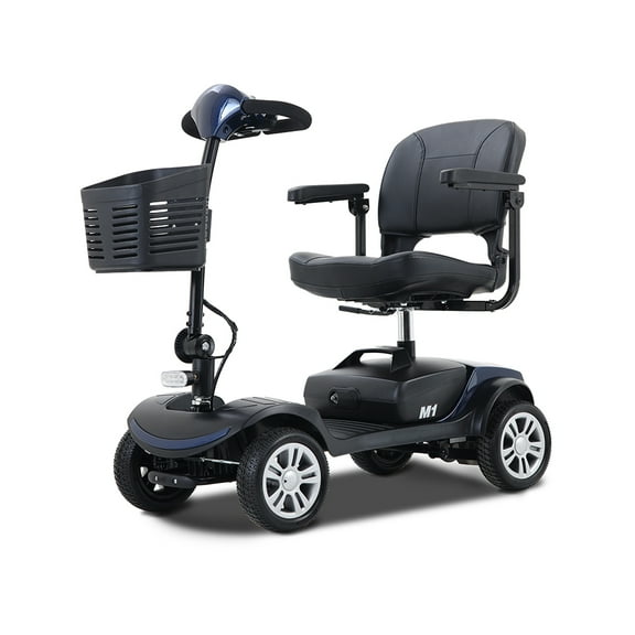 Historyli Go5H 4 Wheel Mobility Scooter For Seniors, Foldable Electric Powered Scooter, 300 LBS Capacity, Portable Mobility Scooter With 300W Motor, 9 Inches Front And Rear Solid Tyres