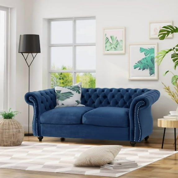 Historyli Go5H 61.75” Sofa Couches, 2 Seater Sofa, Upholstery Sofa, With Button-Tufted, Nailhead Design,For Guest Room, Apartment