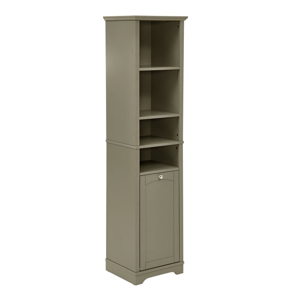 Historyli Go5H 64" Tall Bathroom Cabinet, Slim Bathroom Floor Cabinet With 4 Adjustable Shelves & 1 Laundry Hamper, Narrow Tall Cabinet For Living Room Home Office Kitchen