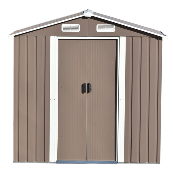 Historyli Go5H 6ft X4ft Garden Shed With Adjustable Shelf Lockable Door Weatherproof Easy Assembly Tool Cabinet For Backyard Garden Patio Lawn
