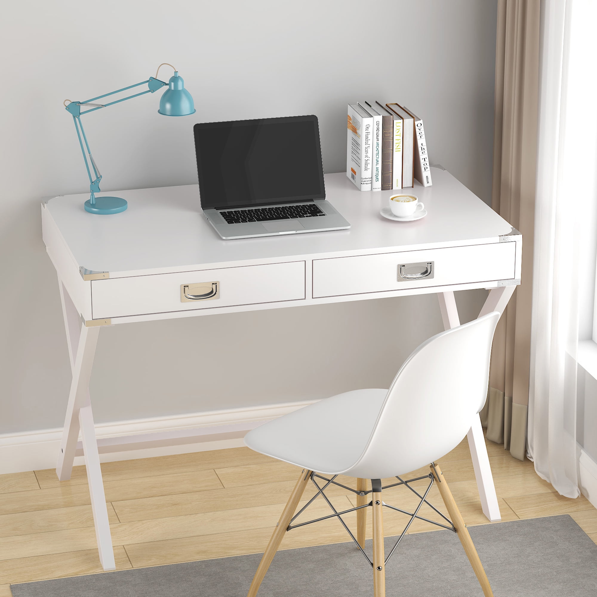 Historyli Go5H Computer Desk With Storage Space Solid Wood Desk With ...