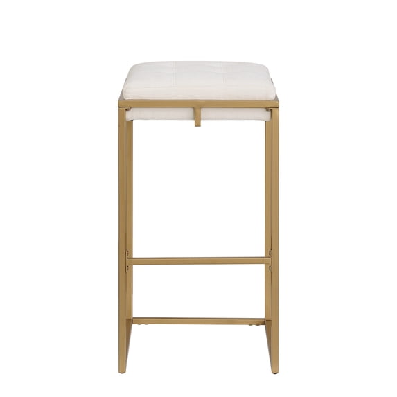 Historyli Go5H Counter Height Bar Chairs Set Of 2, Upholstered Chenille Fabric Bar Stool With Button Tufted Trim And Metal Base, Seat Height 30" Barstool For Kitchen Island Dining Room Home