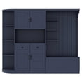 thumbnail image 1 of Historyli Go5H Hall Tree With Storage, Freestanding Entrance Storage Cabinet With 4 Hooks, Open Shelving And Doors, Farmhouse Entryway Bench For Entryway Hallway Home, 1 of 8