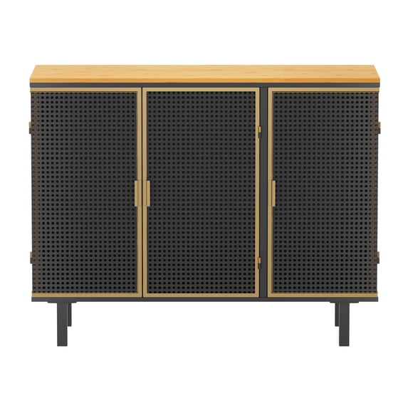 Historyli Go5H Kitchen Sideboard Buffet Cabinet 40.35" Freestanding Accent Storage Cabinet With Hollow Doors For Kitchen Dining Room Living Room Hallway