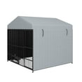 Historyli Go5H Large Metal Dog Kennel With Waterproof Cover Roof