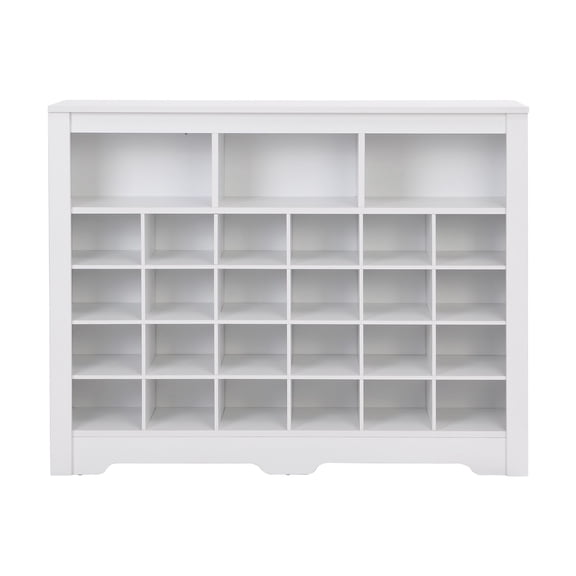 Historyli Go5H Modern Shoe Cabinet With Curved Base Freestanding Shoe Rack Storage Organizer 24 Shoe Cubby Console For Hallway Bedroom Living Room