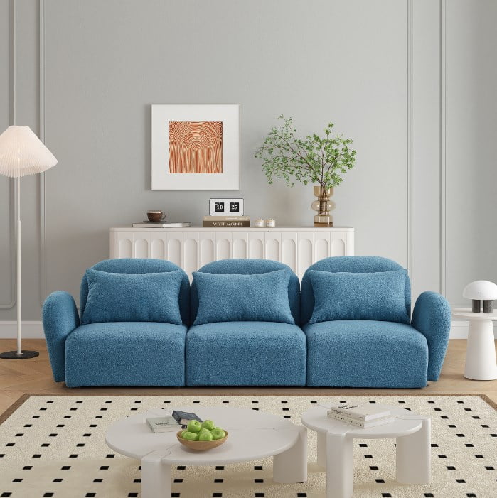 Historyli Go5H Single/ Double-seat/ 3-seated Sofa, Teddy Modern Sherpa ...