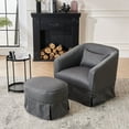 thumbnail image 1 of Historyli Go5H Swivel Barrel Chair With Rectangular Storage Ottoman, Modern Leisure Lounge Club Armchair With 360° Swivel Metal Base, For Living Room, Bedroom, Office, 1 of 9