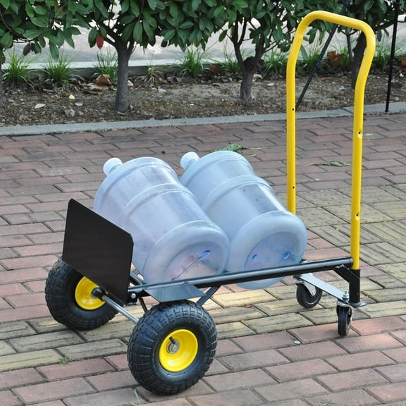 Historyli Lightweight Dolly Cart,Folding Hand Truck,Luggage Trolley Cart with Swivel Wheels,Utility Cart with Retractable Handle for Warehouse Garden Office Luggage,330 LBS Capacity,Black yellow