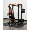 thumbnail image 1 of Historyli Multi-Functional Power Rack with LAT Pulldown & Cable Crossover System, Home Gym, Orange/Black, 1 of 8
