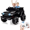 thumbnail image 1 of Historyli Powered Ride-Ons, 12V Electric Ride On Truck with Remote Control,Ride On Toys,2 Seater 4WD Off-Road Car with Decor Spare Tire,25W Dual Motor,Spring Suspension,Black, 1 of 7