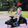 thumbnail image 1 of Historyli Powered Ride-Ons, 24V Electric Go Kart,Ride On Car with Steering Wheel and Pedals,Up to 12 kph Variable Speed with Drift Mode and Reversing,Anti-Rollover,Music,Colorful LED Light,USB,Black, 1 of 6