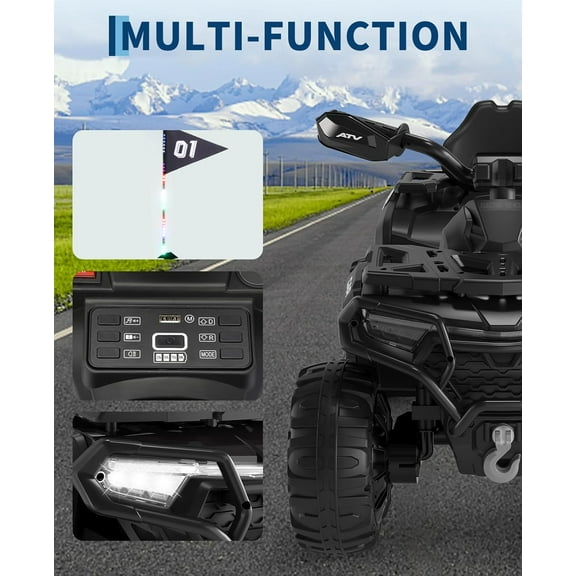 Historyli Powered Ride Ons,6V Electric Racer Go Kart- 2.4G Remote Control & Pedal Operation | 2MPH Max Speed w/Safety Belt,Music & USB | Ride-On Toy for Aged 3+,Gray