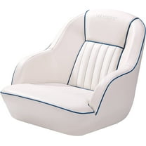 Historyli Premium Captain's Bucket Boat Seat - Ergonomic Design with UV Resistant Marine Grade Vinyl,Comfortable High-Density Foam,Easy Installation,5"x5" & 5"x12" Compatibility,White and blue