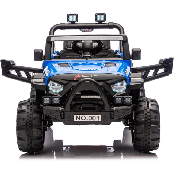 Historyli Ride On Car-12V Electric Car Toy with Parent Remote-Spring Suspension,Bluetooth,Music & Horn,LED Light,3 Speeds for Age 3-8-Blue