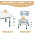 thumbnail image 1 of Historyli Table and Chair Set for Ages 2-10,Height Adjustable Toddler Table and 4 Chairs Set ,Graffiti Desktop,Non-Slip Legs,Children Activity Table for Daycare Classroom Home,Light Gray, 1 of 9