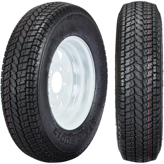 Historyli Tire, ST175/80D13, with 5 Lug On 4.5", 2PCS, Black
