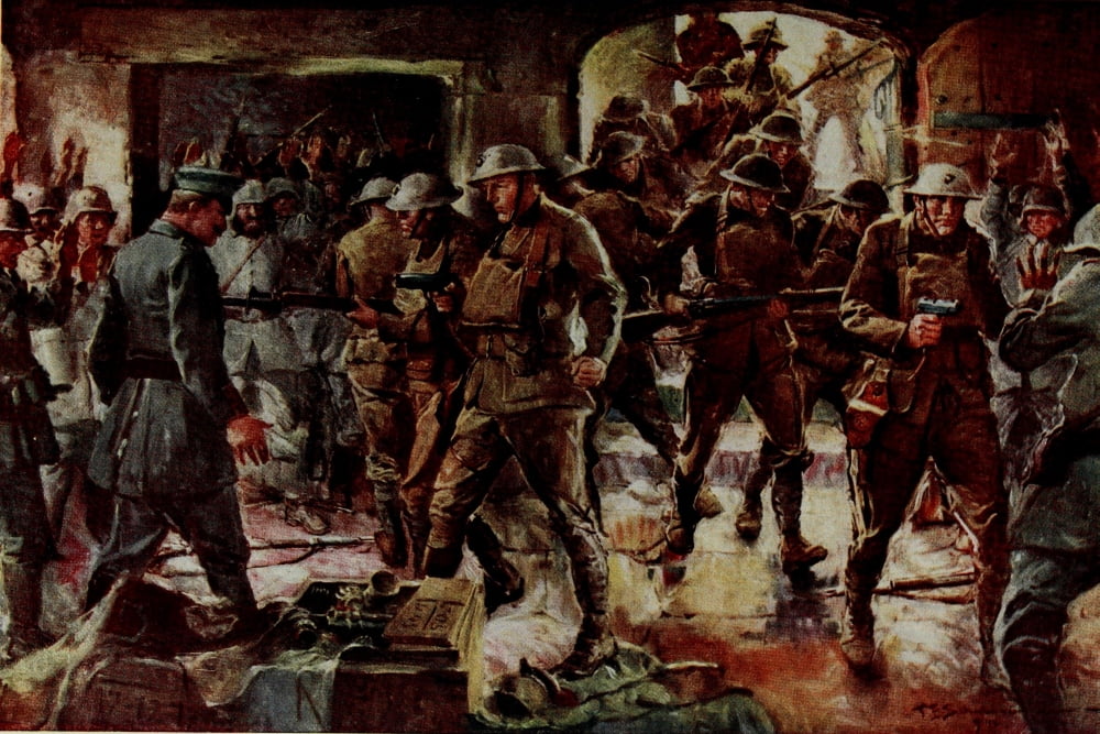Historys Greatest War 1919 The Enemy thought they were secure Canvas Art - FE Schoonover (18 x 24)