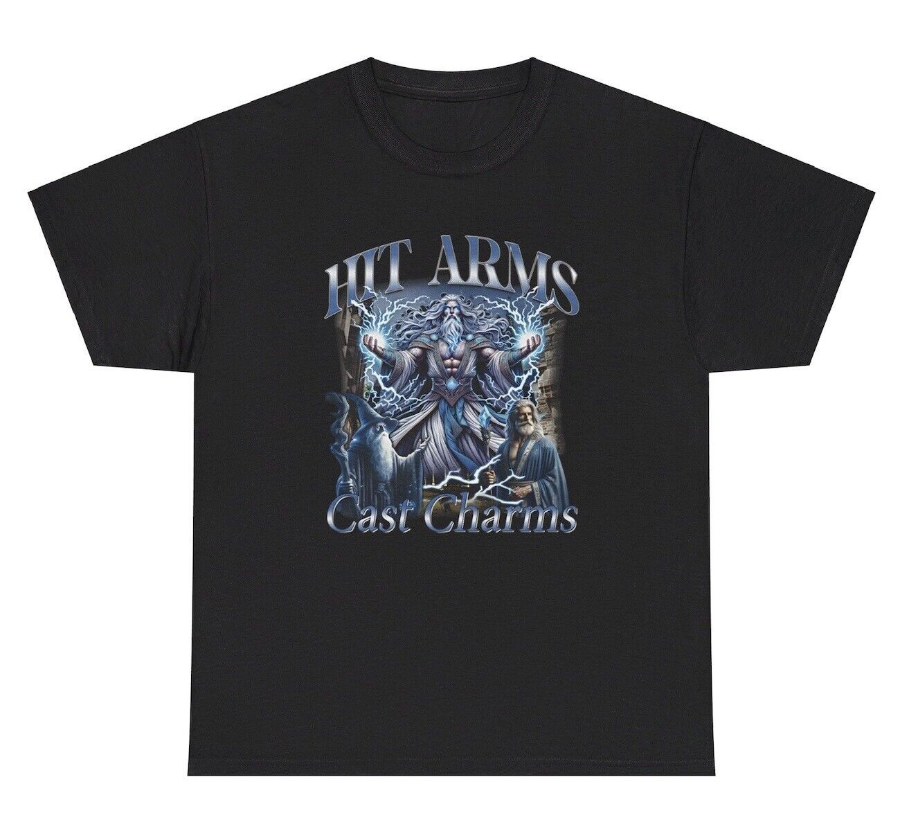 Hit Arms Cast Charms T Shirt Funny Gym Pump Cover Silly Magic Joke Humor Tee