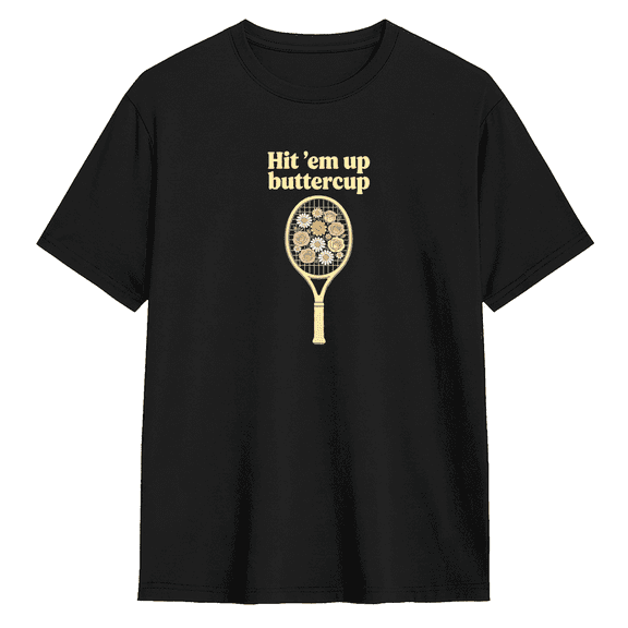 Hit 'Em Up Buttercup Retro Graphic Tee for Men and Women, Amusing Workout Cotton Short Sleeves T-Shirt