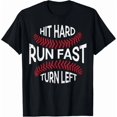 Hit Hard Run Fast Turn Left Baseball Player Men Gift Idea T-Shirt, Size ...