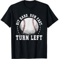 thumbnail image 1 of Hit Hard Run Fast Turn Left Baseball Player T-Shirt, 1 of 4