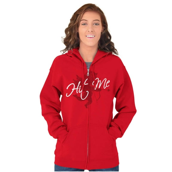 Hit Me Cupid Romantic Valentines Day Zip Hoodie Sweatshirt Women Brisco Brands M