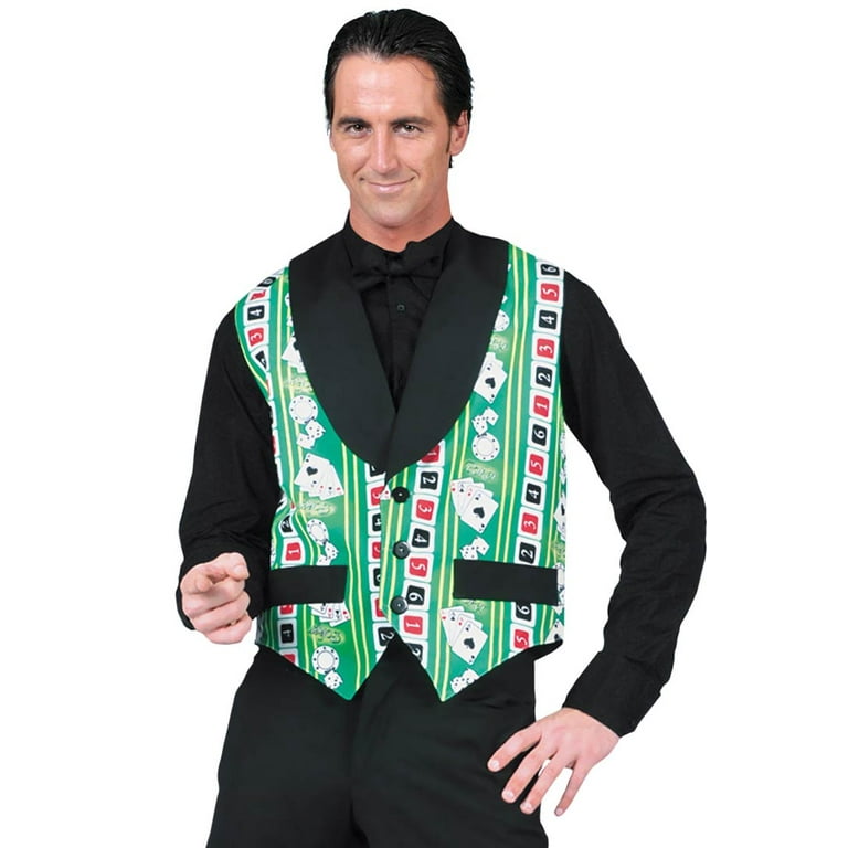 Hit Me Poker Vest Gambler Adult Costume