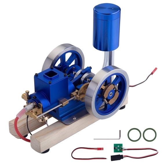 Hit & Miss Engine Model Kits That Works, Vintage Water Cooled Gasoline Internal Combustion Engine with Base for Desktop Mechanical Demonstration & STEM Education