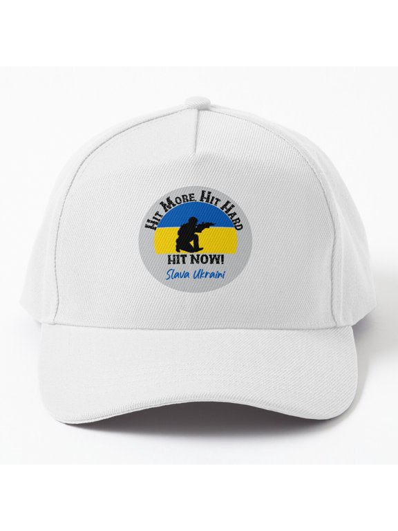Hit More Hit Hard Hit Now Baseball Hat, Action Sports Motivation Statement Design, Classic Cap