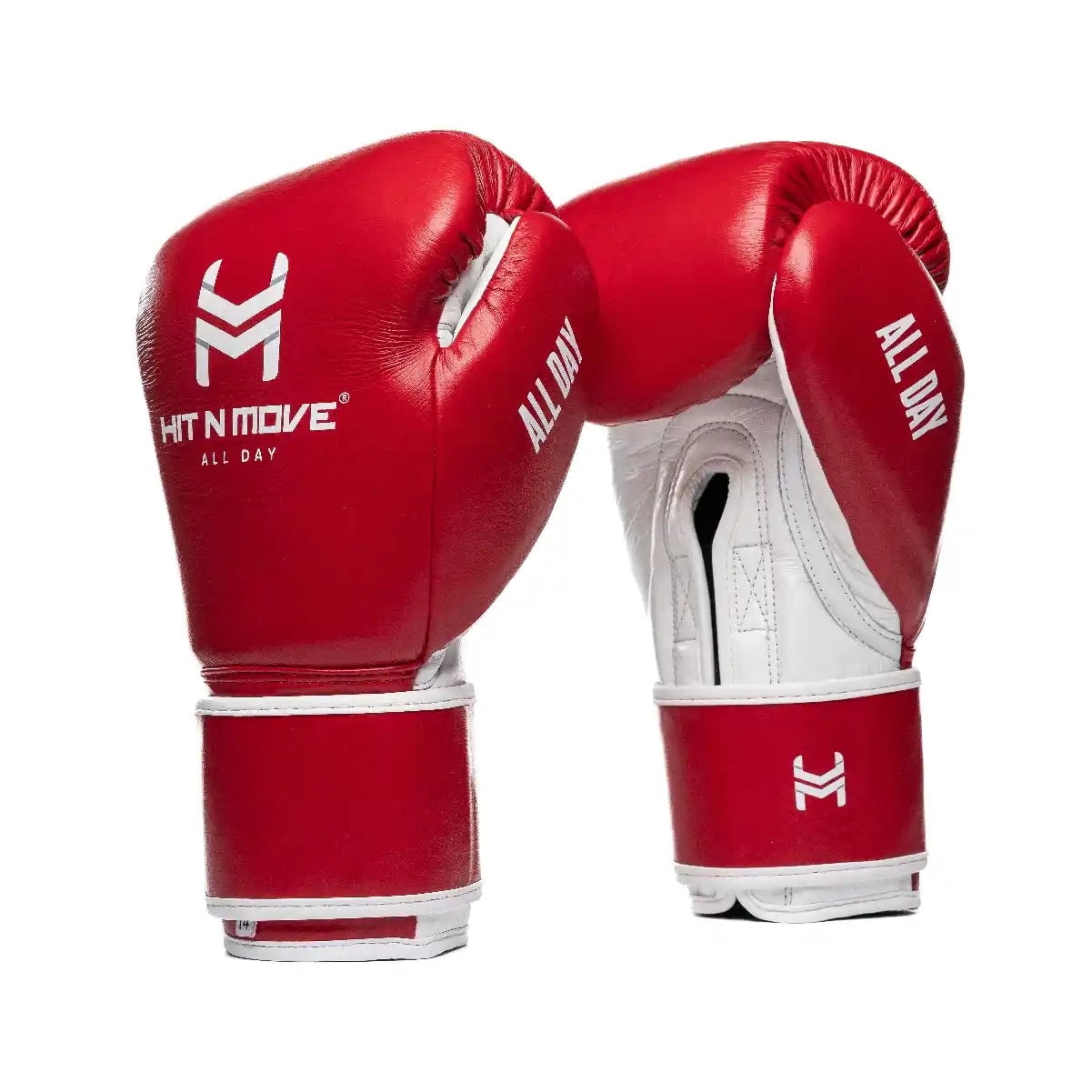 Hit N Move Boxing Gloves - All Day Pro Agility 12oz Red/White