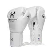 Hit N Move Boxing Gloves - All Day Pro Agility 14oz All White - Lace Up