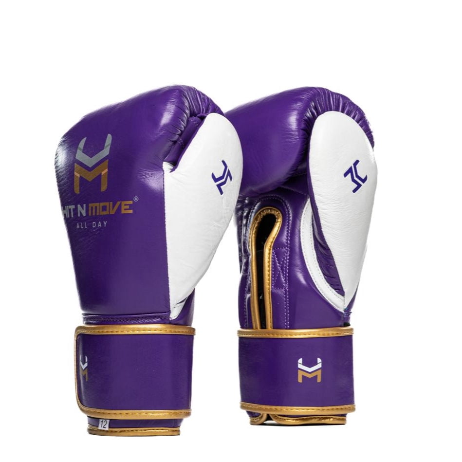 Hit N Move Boxing Gloves - All Day Pro Balance 12oz Purple - Hook