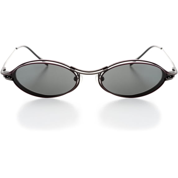 Hit Notion Unisex Clip-on Eyewear - Oval Shape, Metal Full Rim, Gunmetal Lavendar