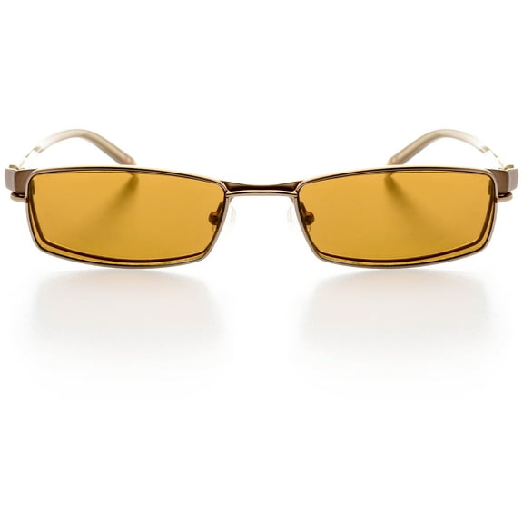 Hit Notion Unisex Clip-on Glasses - Rectangle Shape, Metal Full Rim, Pale Copper Rust