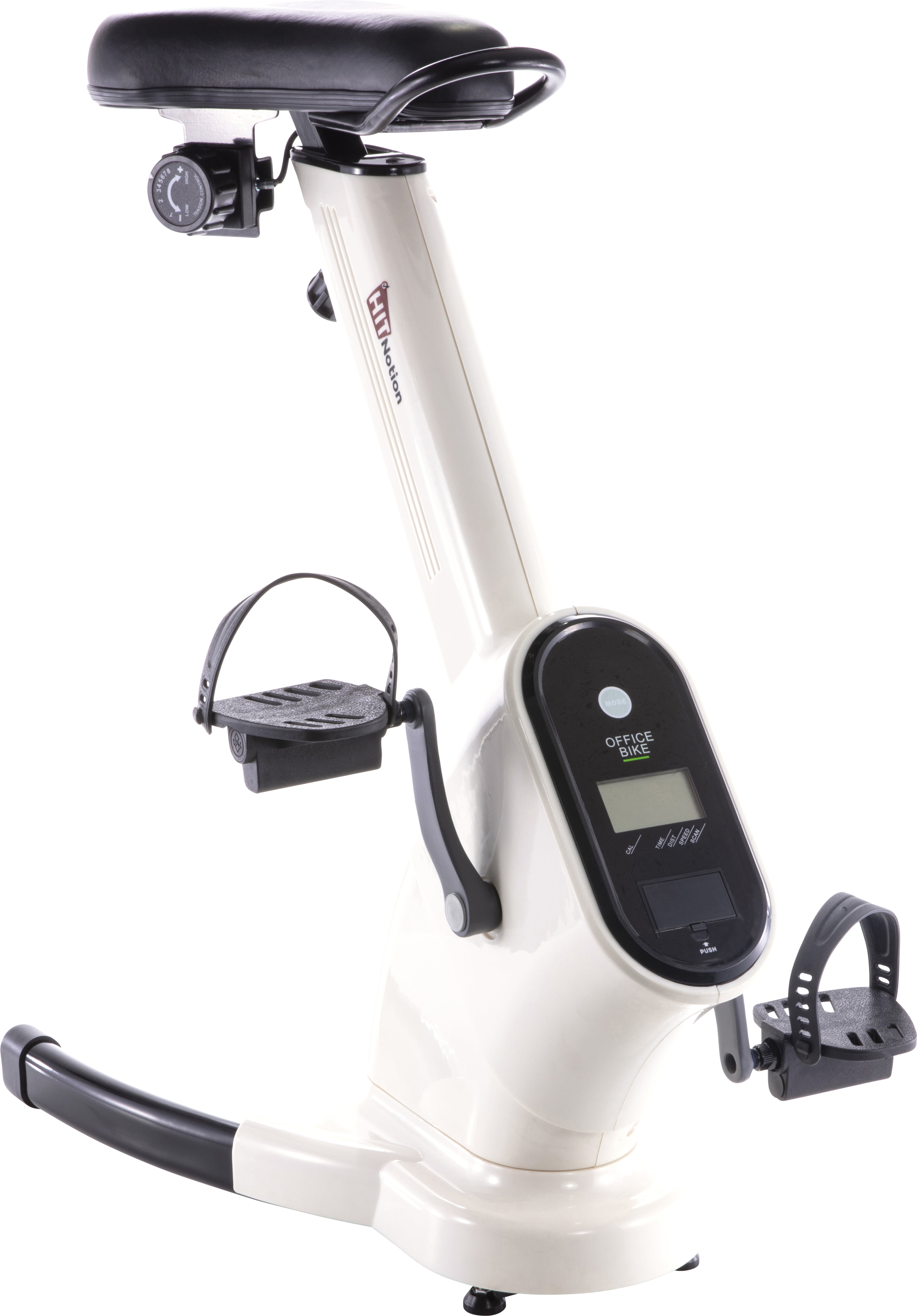 Hit Notion Upright Training X-Bike With Magnetic Resistance - Exercise Cycling Bicycle For Cardiac Aerobic Exercise, White - Keep Fit At Work Or Home - 8 Gears - Digital Display - Arm Rest - Non-Slip Pedals