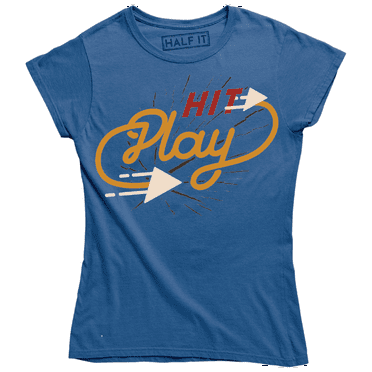 Hit Play In Red And Yellow With Two White Play Buttons Women's T-Shirt