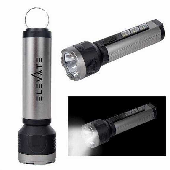 Hit Promotional Products 20032 Rechargeable LED Flashlight, Charcoal