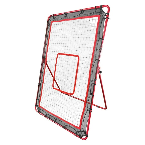Hit Run Steal Baseball/Softball Pitchback Net w/ Adjustable Legs, Red